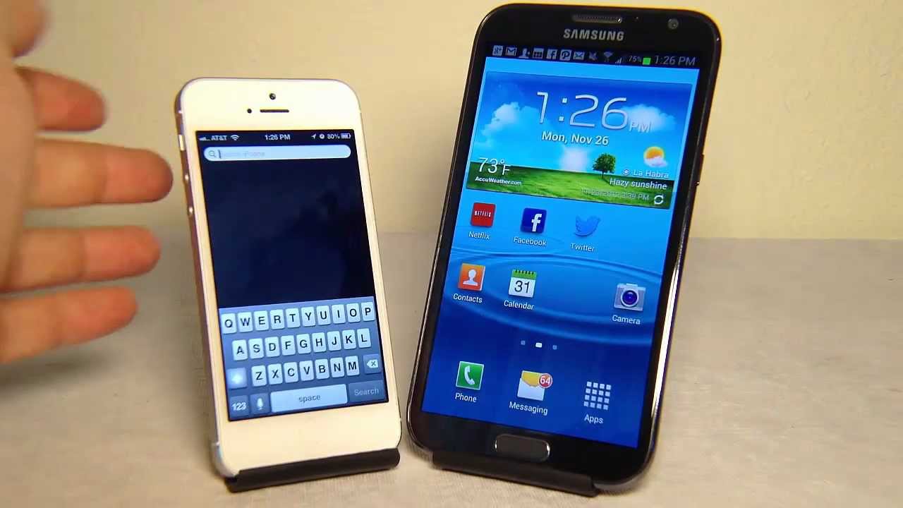 Samsung Galaxy Note 2 vs Apple iPhone 5